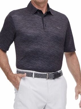 Greg Norman Play Dry Mens Black Shark Polo Golf Shirt Size XL